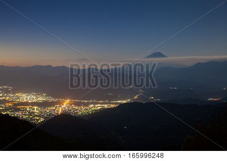 Mt.Fuji and Kofu city in early morning