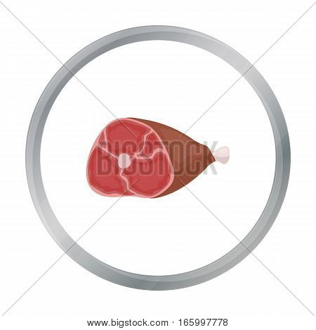Ham icon in cartoon style isolated on white background. Meats symbol vector illustration - stock vector