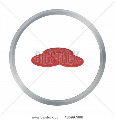 Salami icon in cartoon style isolated on white background. Meats symbol vector illustration - stock vector