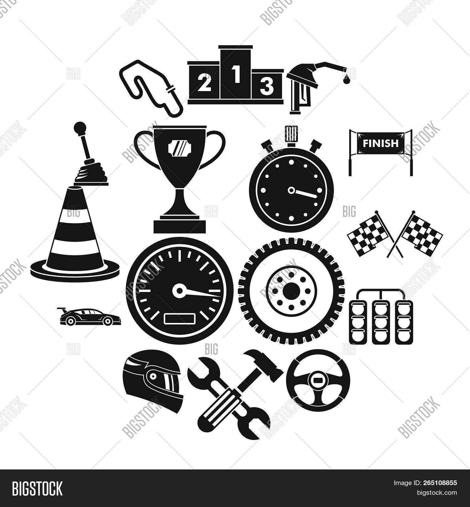 Racing Speed Icons Set Image & Photo (Free Trial) Bigstock