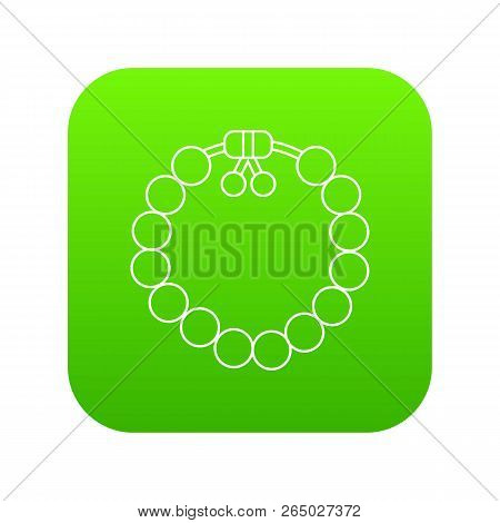 Charming Gemstone Bracelet Icon Green Vector Isolated On White Background