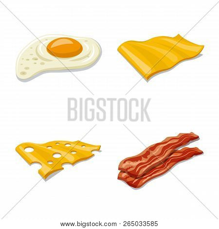 Vector Illustration Of Burger And Sandwich Sign. Collection Of Burger And Slice Stock Vector Illustr