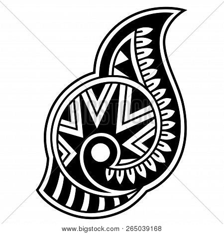 Traditional Ethnic Ornament - Symbol Of The Maori People. Vintage Decorative Sacral Tribal Sign In T