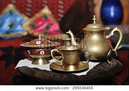 Tea Dishes.antique Copper Tea Ware From Azerbaijan,baku