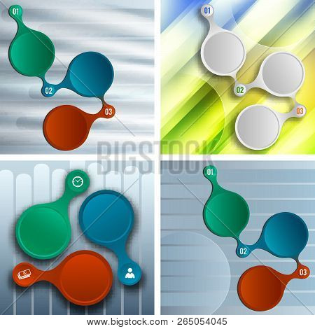 Set Glowing Background Design Element Cover Page22