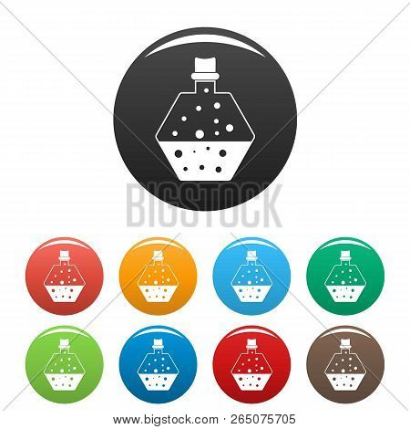 Boiling Potion Icons Set 9 Color Vector Isolated On White For Any Design