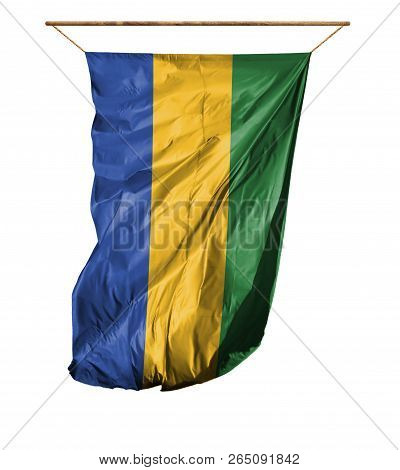 Flag Of Gabon. Isolated On A White Background.