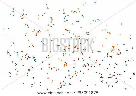 Little Vibrant Confetti Isolated On White Background. Flat Lay Style. Festive Concept.