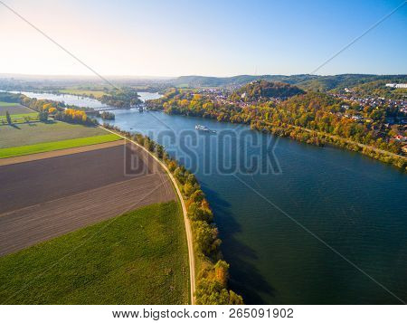  The Danube River near Donaustauf. Second longest european river flows through 10 countries. Originating in Germany, the Danube flows southeast for 2,850 km (1,770 mi).