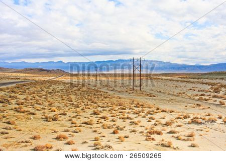 ภูมิทัศน์ทะเลทรายแคลิฟอร์เนียใกล้ Ridgecrest, Ca