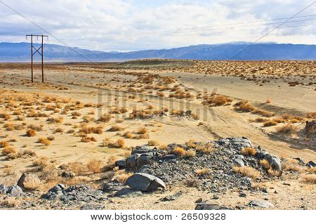 ภูมิทัศน์ทะเลทรายแคลิฟอร์เนียใกล้ Ridgecrest, Ca