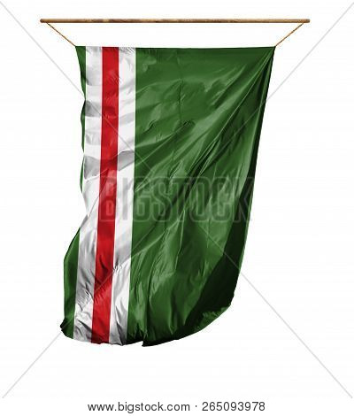 Flag Of Chechen Republic Of Ichkeria. Isolated On A White Background.