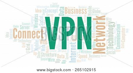 Vpn Word Cloud. Word Cloud Made With Text Only.