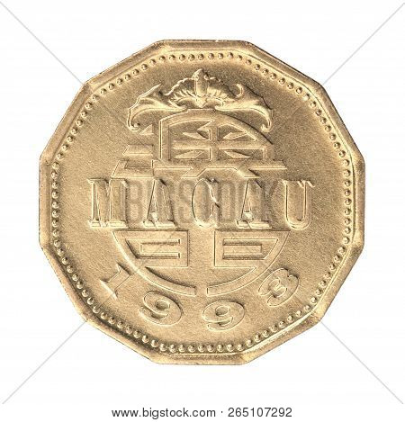 Coin Macau Avos Isolated On White Background