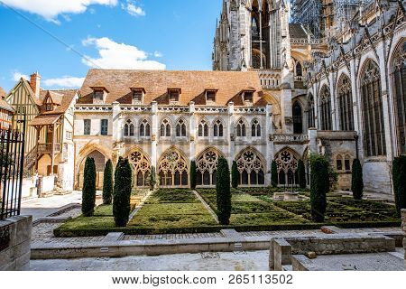 Backyard Of The Famous Rouen Cathedral In Rouen, The Acpital Of Normandy Region In France