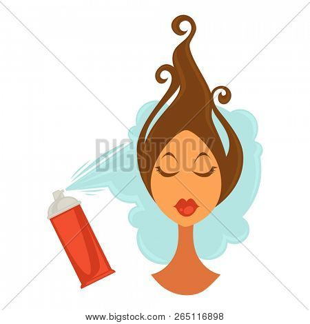 Woman applying hair spray