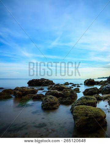 Wonderful Beach And Blue Sky At Bintan Island Indonesia
