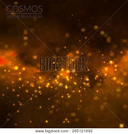 Space Vector Background With Stars. Universe Illustration. Colored Cosmos Backdrop With Stars Claste