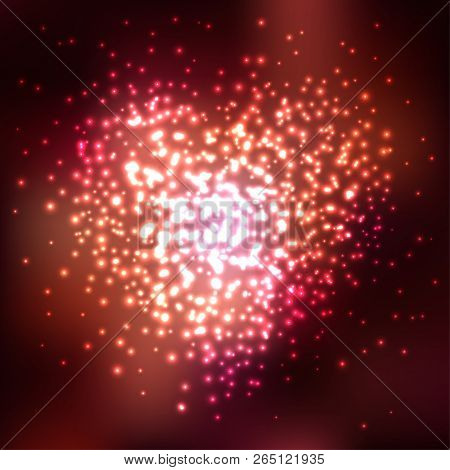 Space Vector Triangle Form With Stars. Universe Illustration. Colored Cosmos Backdrop With Stars Cla