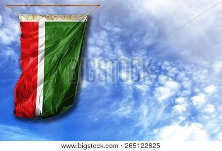 Flag Of Chechen Republic With Place For Your Text