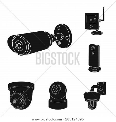 Isolated Object Of Cctv And Camera Logo. Set Of Cctv And System Vector Icon For Stock.