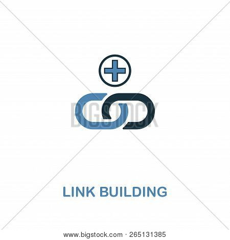 Link Building Creative Icon In Two Colors. Premium Style Design From Web Development Icons Collectio