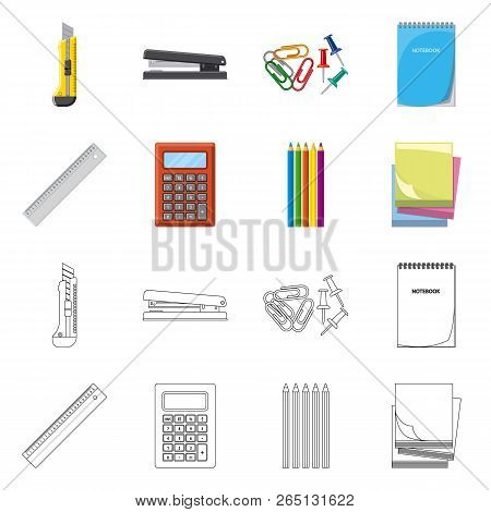Isolated Object Of Office And Supply Icon. Set Of Office And School Stock Vector Illustration.