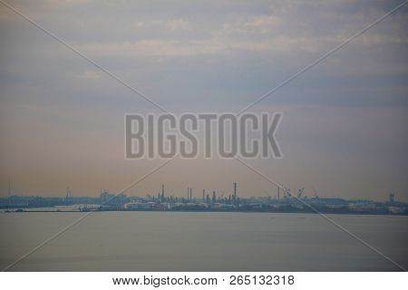 Silhouette Of Venice Porto Marghera, Industrial Area In Italy