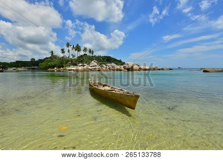 Wonderful Beach And Blue Sky At Bintan Island Indonesia