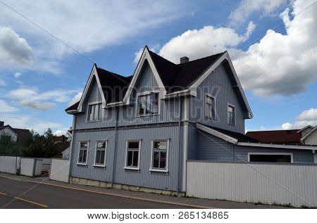 View of historical buildings of Sarpsborg, Norway. June 20,2018.Sarpsborg , Norway