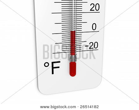 Thermometer Indicates Low Temperature
