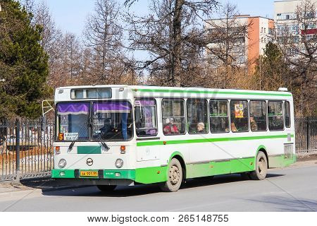 Nadym, Russia - May 4, 2013: Old City Bus Liaz 5256 In The City Street.