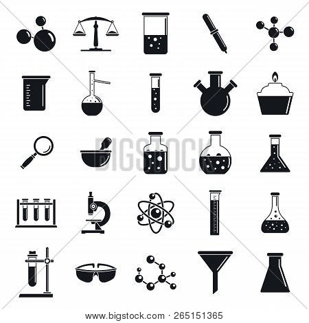Chemistry Laboratory Icon Set. Simple Set Of Chemistry Laboratory Icons For Web Design On White Back