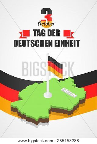 German Unity Day Concept Background. Isometric Illustration Of German Unity Day Concept Background F