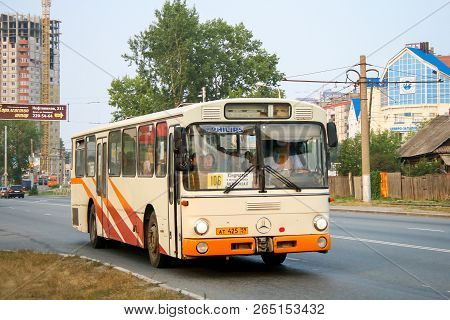 Perm, Russia - August 7, 2010: Old Urban Bus Mercedes-benz O307 In The City Street.