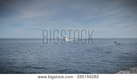 Ferry In The Middle Of The Ocean