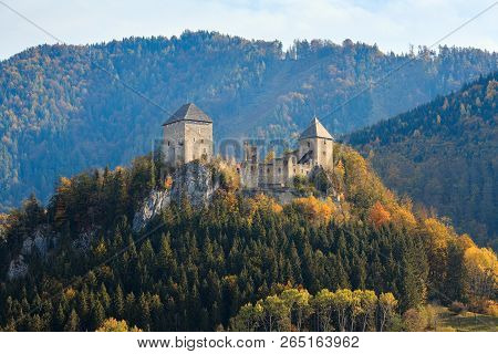 The Partially Ruined Gallenstein Castle, Founded In 1278. Municipality Of Sankt Gallen, District Lie