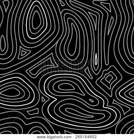 Seamless Striped Abstract Black And White Pattern. Vector
