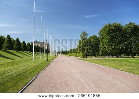 Strelna, St. Petersburg, Russia - August 09, 2018: The Territory Of The State Complex 