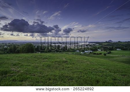 City Of Tauranga Viewed From Hills Of Welcome Bay