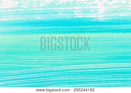 Abstract Brushed Cyan Hand Painted Acrylic Background, Creative Abstract Hand Painted Background, Cl