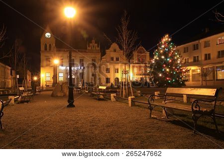 City Hall In Vidnava City At Czech Republic - Christmas