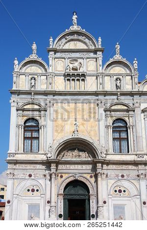 Venice City, Italy. San Zaccaria Church Dedicated To Saint Zechariah.