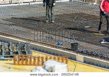 Velbert, Nrw, Germany - March 17, 2016:
Preparation For Concrete Work Construction Of A Residential 