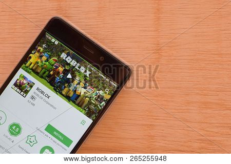 Bekasi, West Java, Indonesia. October 27, 2018 : Roblox Dev App On Smartphone Screen. Roblox Is A Fr