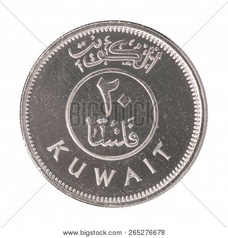Twenty Kuwait Fils Isolated On White Background