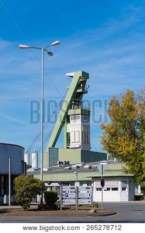 Bottrop, Germany - August 29, 2018: Tower Of Bergwerk Prosper-haniel, One Of The Last Coal Mines Of 