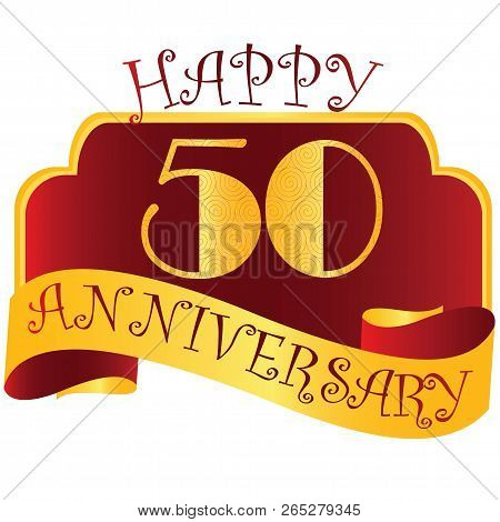 Anniversary Emblems With Decorated Numbers. Creative Vector Layout For Invitation And Greeting Card.