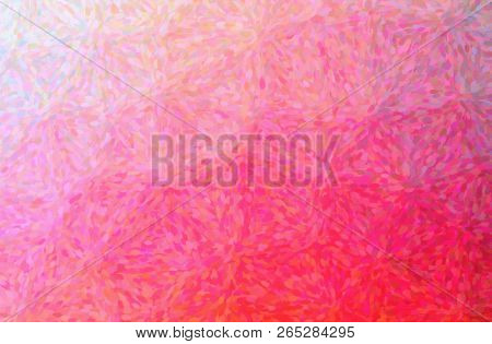 Illustration Of Red Impressionist Pointlilism Horizontal Background Digitally Generated.