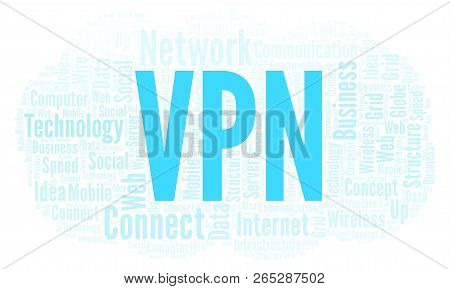 Vpn Word Cloud. Word Cloud Made With Text Only.